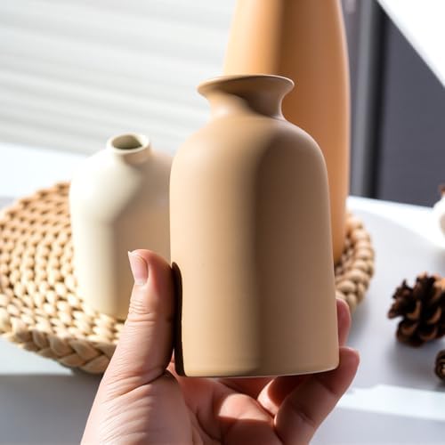 Ceramic Vase Set of 3 Modern Boho Farmhouse Decor