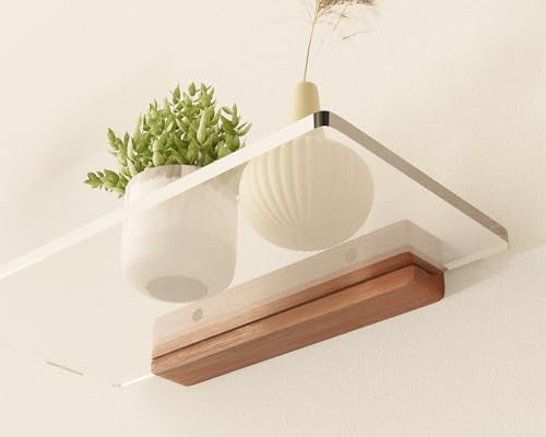 Solid Wood Acrylic Floating Shelves for Home Decor