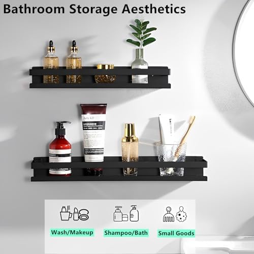 YuShiYan Floating Stainless Steel Shelves Set of 1 Black