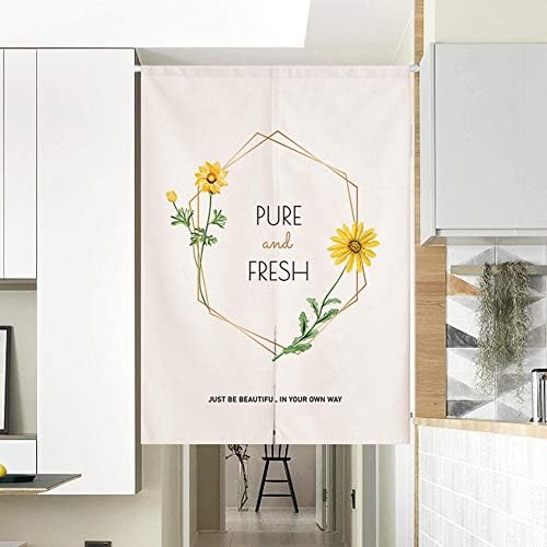 Japanese Noren Curtain Sunflower Printed Door Divider