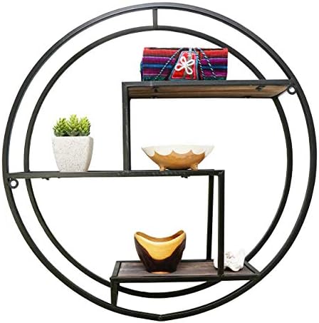 Admired By Nature 3 Tier Floating Wall Shelf Black