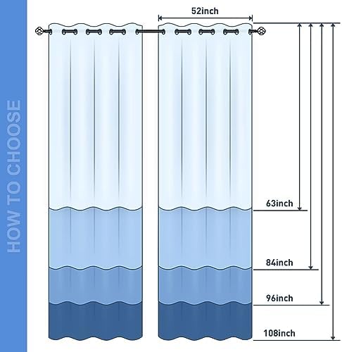 Jekeno Great Wave Blackout Curtains 2 Panels Set