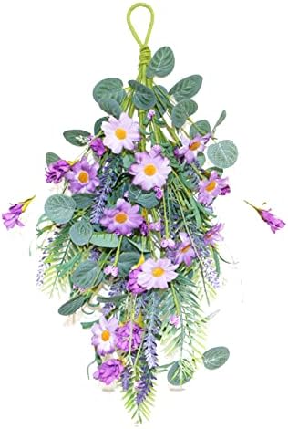 197In Artificial Lavender Teardrop Wreath Decor