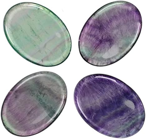 TUMBEELLUWA 4 Piece Crystal Thumb Worry Stone Set