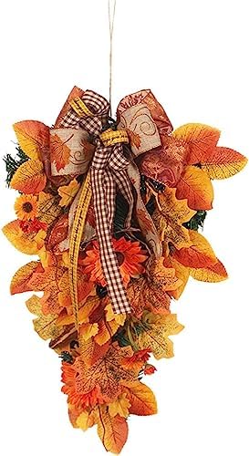 Maple Leaves Swag Wreath for Fall Decor
