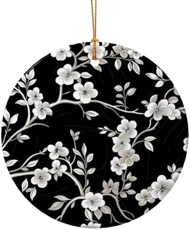 Cherry Blossom Ceramic Pendant Christmas Ornament Decor
