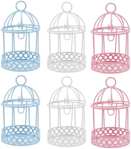 Mini Wrought Iron Birdcage Decor Set 6 Pcs