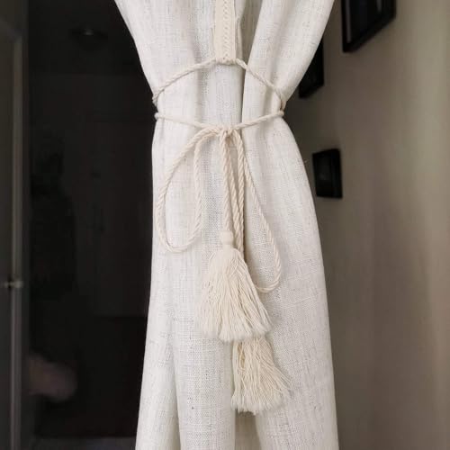 Japanese Linen Door Curtain with Tie-Backs
