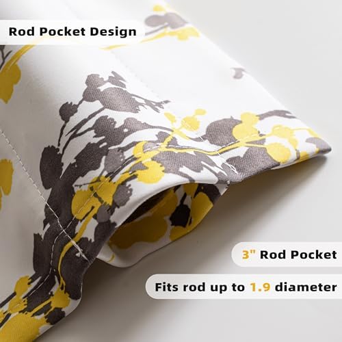 DriftAway Leah Abstract Floral Blossom Thermal Insulated Window Curtain Valance 52x18 Inches