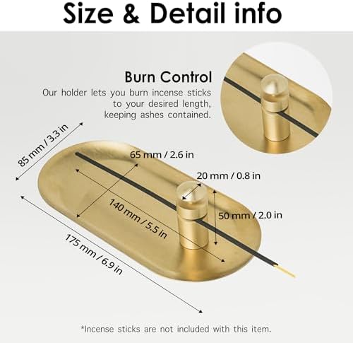 Brass Incense Holder with Tray Set for Meditation