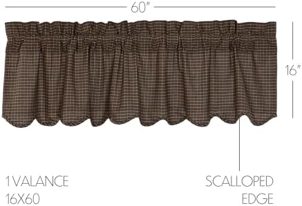 VHC Brands Kettle Grove Window Curtain Black 16x60