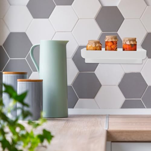 2pcs White Floating Shelves Wall Mounted Organizer Storage
