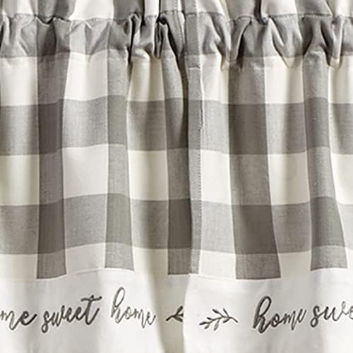 Park Designs Buffalo Check Lined Swags Dove Gray Cream