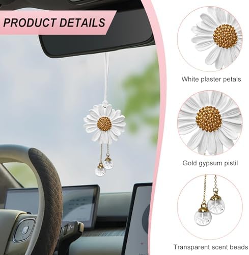 Daisy Car Hanging Ornament White