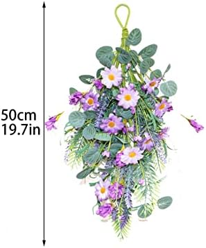 197In Artificial Lavender Teardrop Wreath Decor