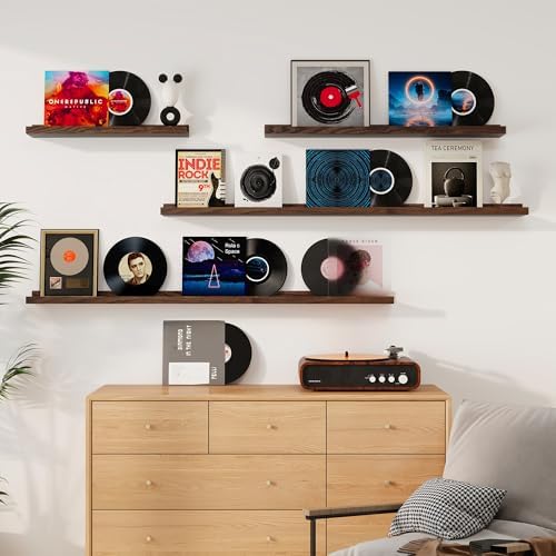 Floating Picture Ledge Shelves Set of 2 55 Inch Solid Oak
