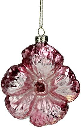 35 Inch Light Pink Glass Flower Christmas Ornament