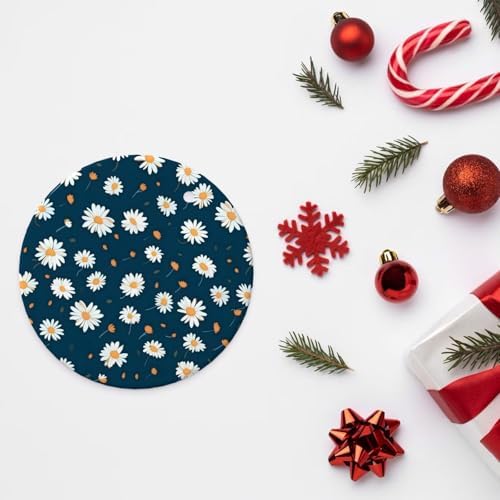 Christmas Ornaments Daisy Flower Round Ceramic Pendant Decor