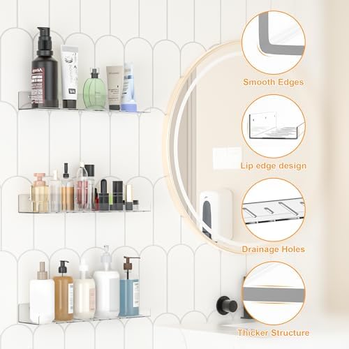 8 Pack Floating Shelves Clear Acrylic Wall Mount Storage Rack