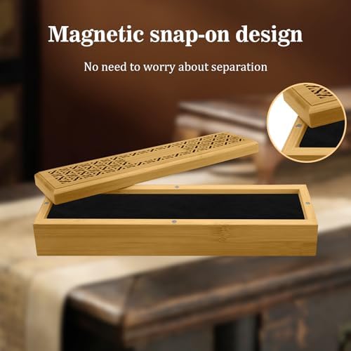 Holyenten Wooden Incense Holder Burner with Storage