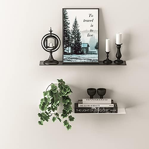 Modern Floating Shelf Wall Mounted Heavy Duty 16 Inch White 2 Pack