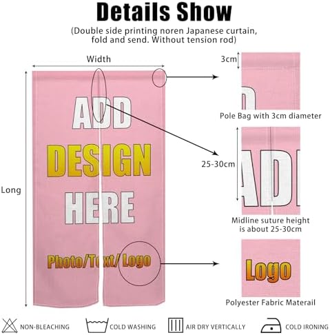 Custom Japanese Noren Curtain Double Sided for Door Divider