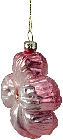 35 Inch Light Pink Glass Flower Christmas Ornament