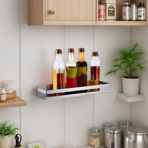 2 Pack Stainless Steel Floating Bathroom Shelf with Guardrails