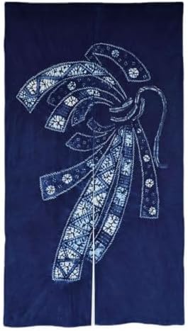 Hand Dyed Japanese Noren Curtain with Shibori Patterns