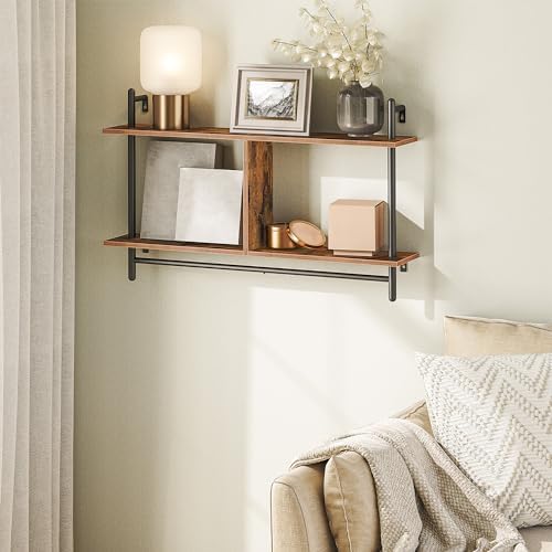 HOOBRO 30 Floating Shelves Wall Mount 2-Tier Industrial Pipe Storage