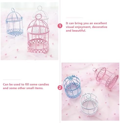 Mini Wrought Iron Birdcage Decor Set 6 Pcs