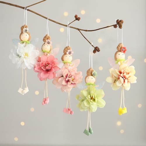 GIHOO Spring Flower Angel Doll Hanging Ornament 5pcs 78inch
