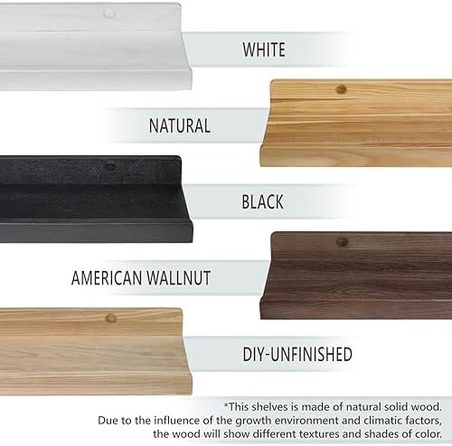 Wood Wedge Floating Shelves 12 Inch Set of 2