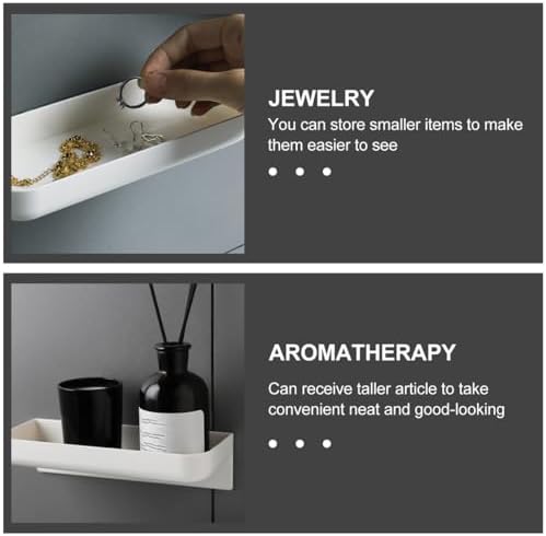 2pcs White Floating Shelves Wall Mounted Organizer Storage