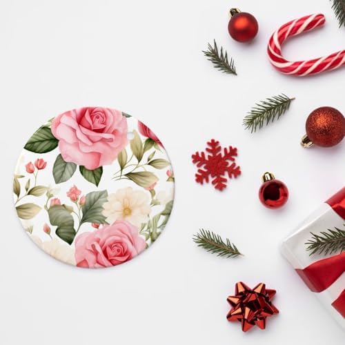 Christmas Ornaments Rose Flower Ceramic Pendant Hanging Decor