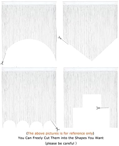 Boho Door Curtain with 15 Strings per Inch White