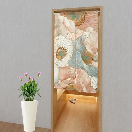 Leowefowa Boho Flower Doorway Curtain for Privacy