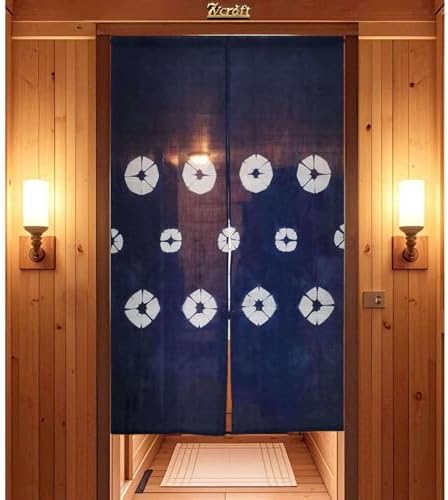 Hand-Dyed Japanese Door Curtain Shibori Noren Panel 335x59in