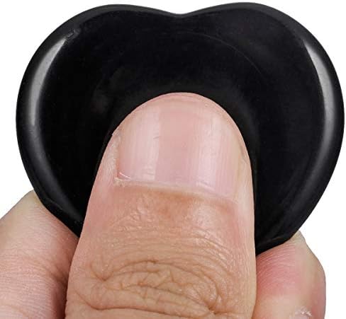SUNYIK Heart Shaped Black Obsidian Thumb Worry Stone