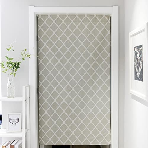 Huamengoo Geometric Door Curtain Panel 1 Piece Green Rhombus