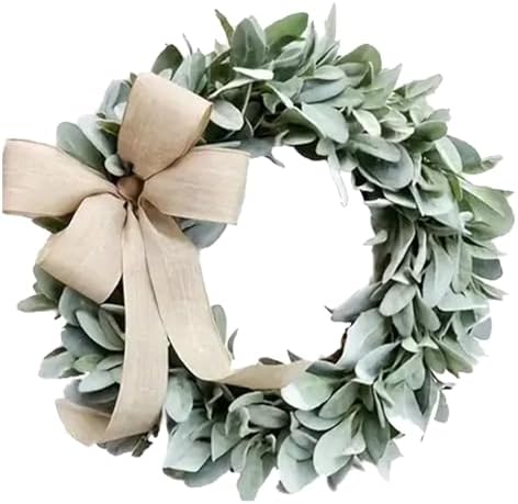 Lambs Ear Teardrop Front Door Wreath