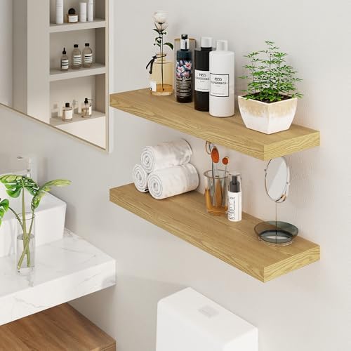 Fun Memories 36 Inch Floating Shelf Set of 2 Oak