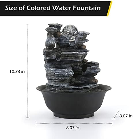Dyna-Living Tabletop Water Fountain with LED Light