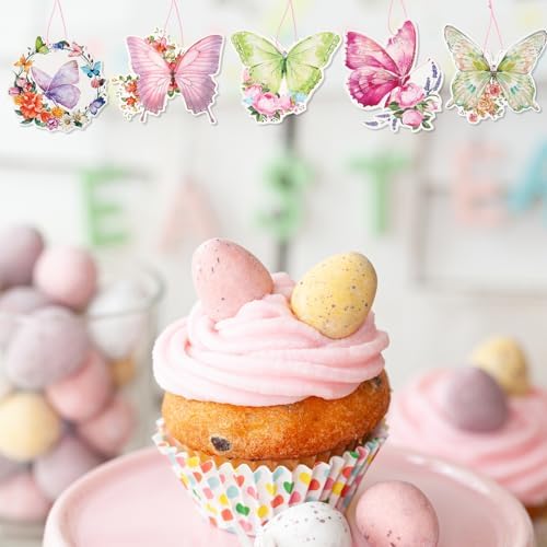 12pcs Spring Butterfly Tree Decor Pendant Set