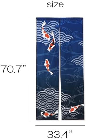 nextdesign Noren Doorway Curtain with Nishikigoi Carp Pattern