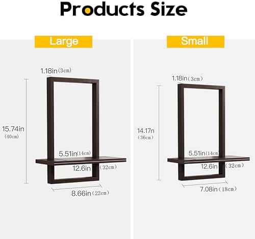 PHOENANCEE Square Floating Shelves Set of 2 Black Modern Chic
