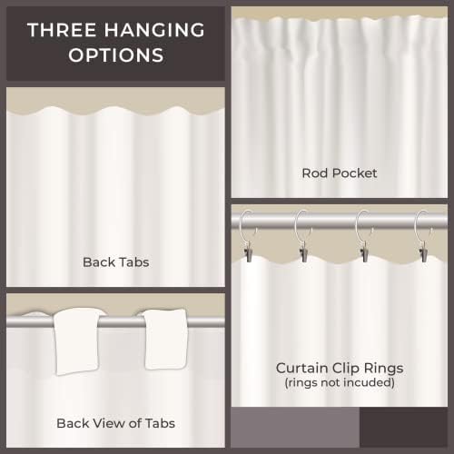 Piper Classics White Linen Ruffled Panel Curtains Set of 2