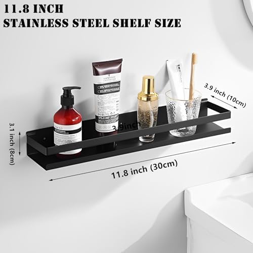 YuShiYan Floating Stainless Steel Shelves Set of 1 Black