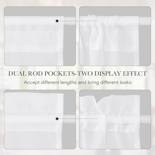 NICETOWN 2 Panels French Door Curtains Sheer Voile