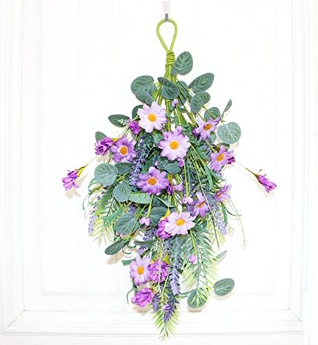 197In Artificial Lavender Teardrop Wreath Decor